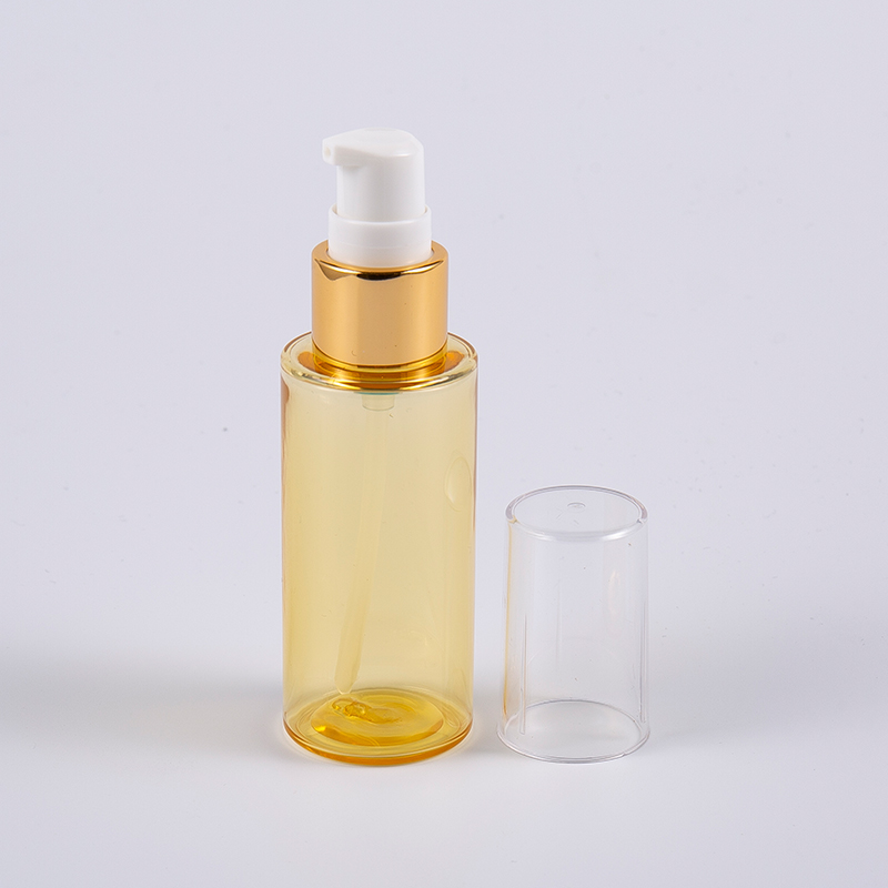 Botol Lotion Dinding Tebal PETG Bentuk Bulat Warna Semi Transparan 50ml Dengan Pompa 