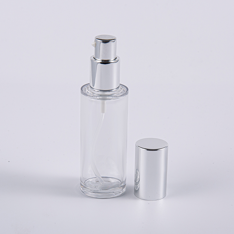 Botol Lotion Bulat 35ml Berkualitas Tinggi Dengan Pompa Aluminium Penggunaan Bepergian
