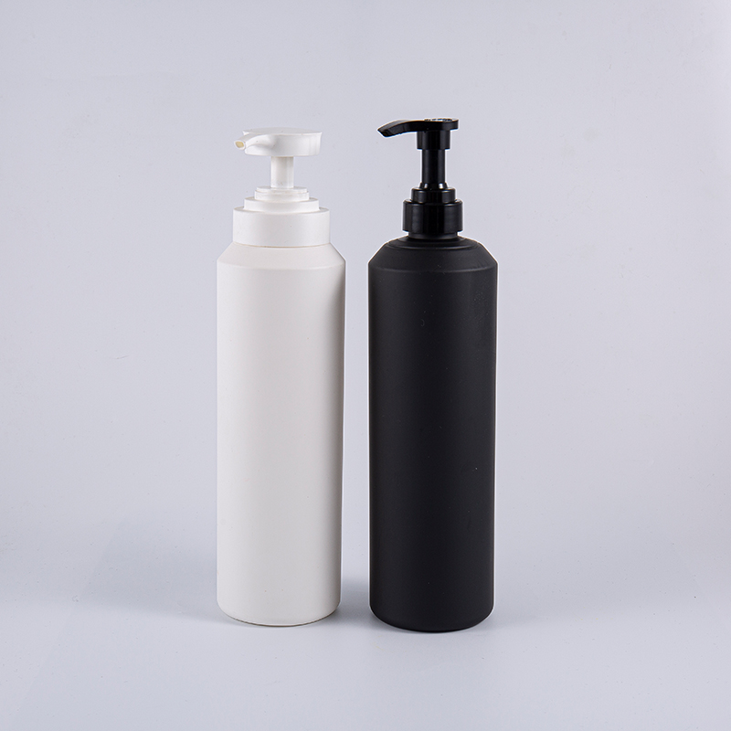 Botol Pompa Pembersih PE 1000ml Bulat Sentuhan Lembut Putih Dan Hitam