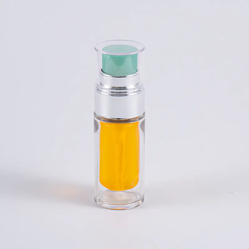 Botol PETG Bening Dengan Kantong Bagian Dalam Komposit Multi-Lapisan Botol Vakum 30ml 50ml Dengan Pompa