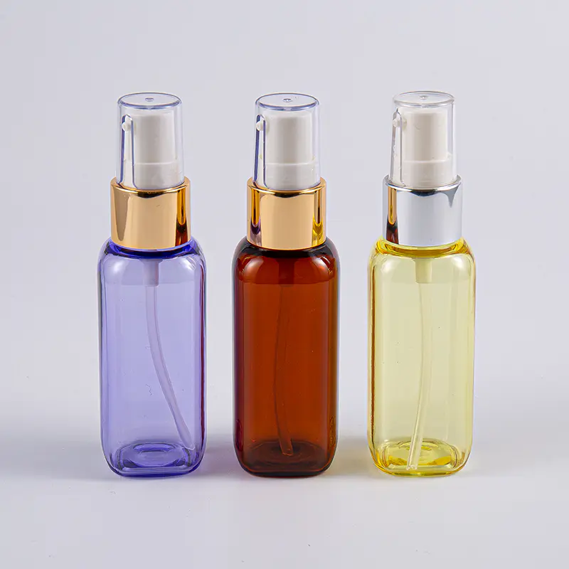 Bepergian Gunakan Botol Petg Bentuk Persegi 50ml Dengan Pompa