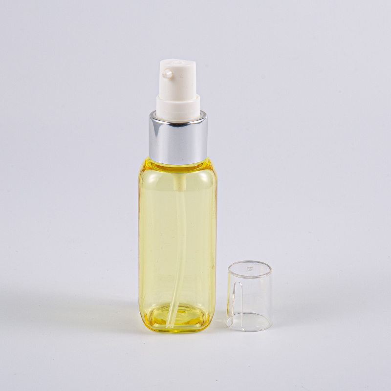 Bepergian Gunakan Botol Petg Bentuk Persegi 50ml Dengan Pompa