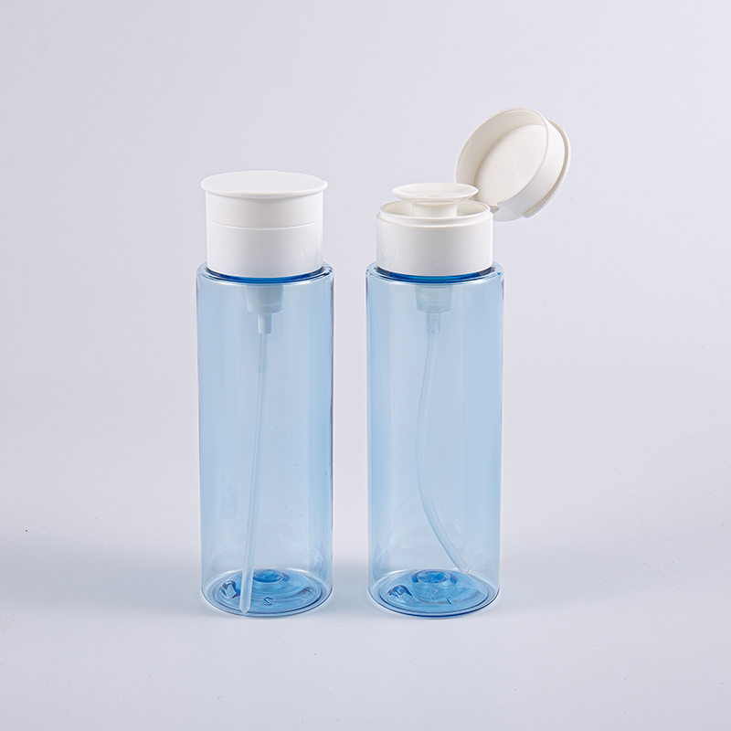 Botol Penghapus Makeup Biru Transparan 200ml
