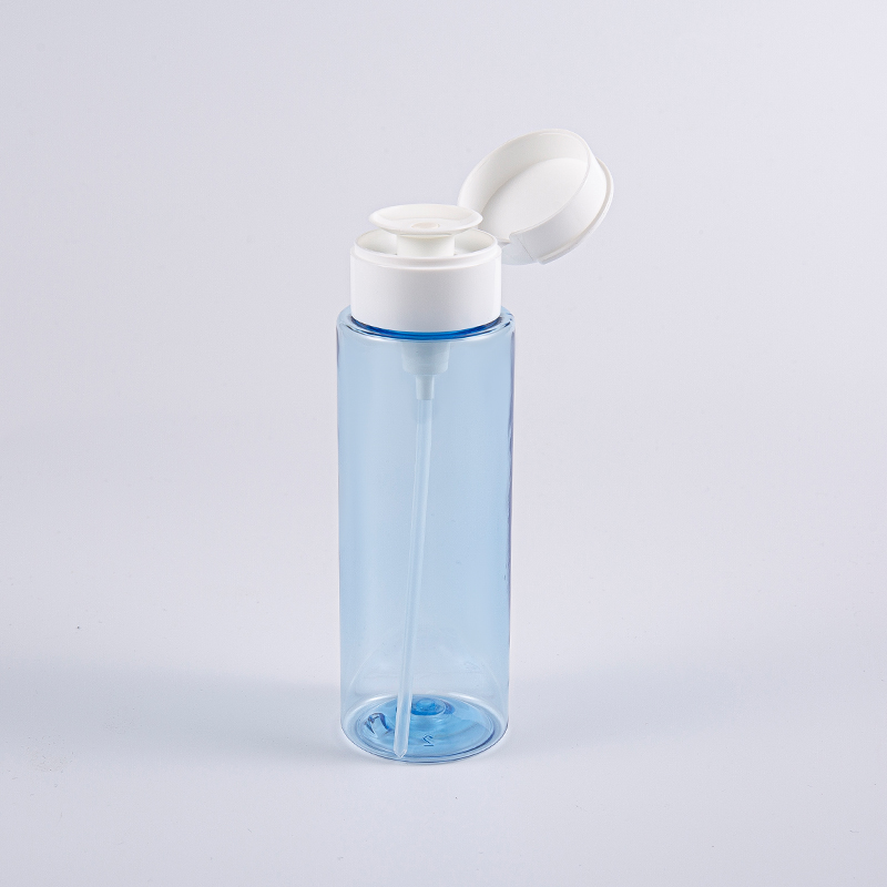 Botol Penghapus Makeup Biru Transparan 200ml
