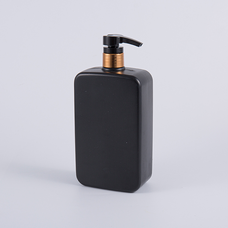 Botol Pembersih Pompa Sampo PE 1000ml Kotak Warna Hitam Solid