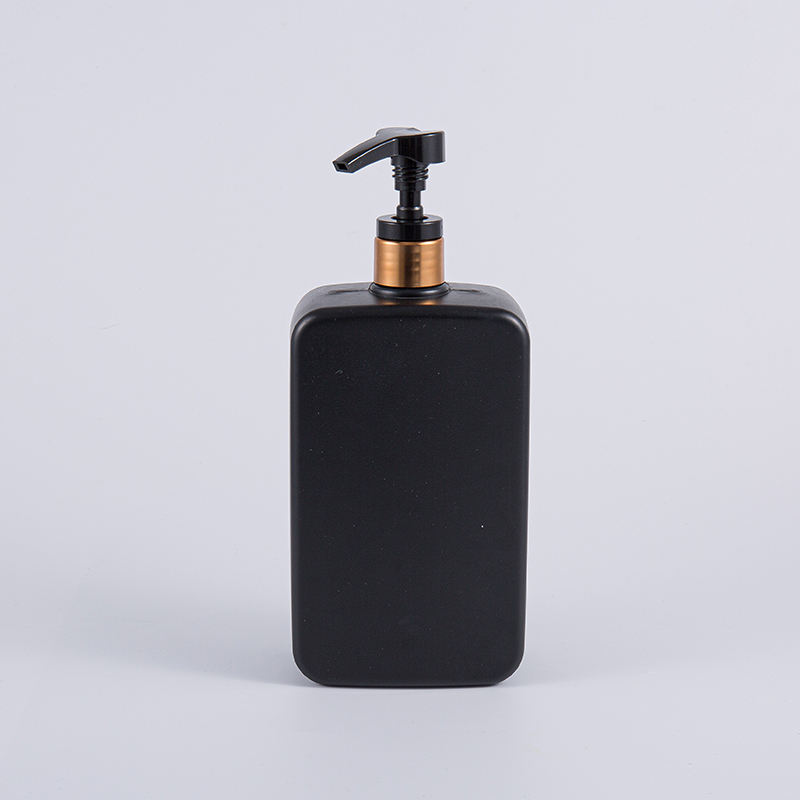 Botol Pembersih Pompa Sampo PE 1000ml Kotak Warna Hitam Solid